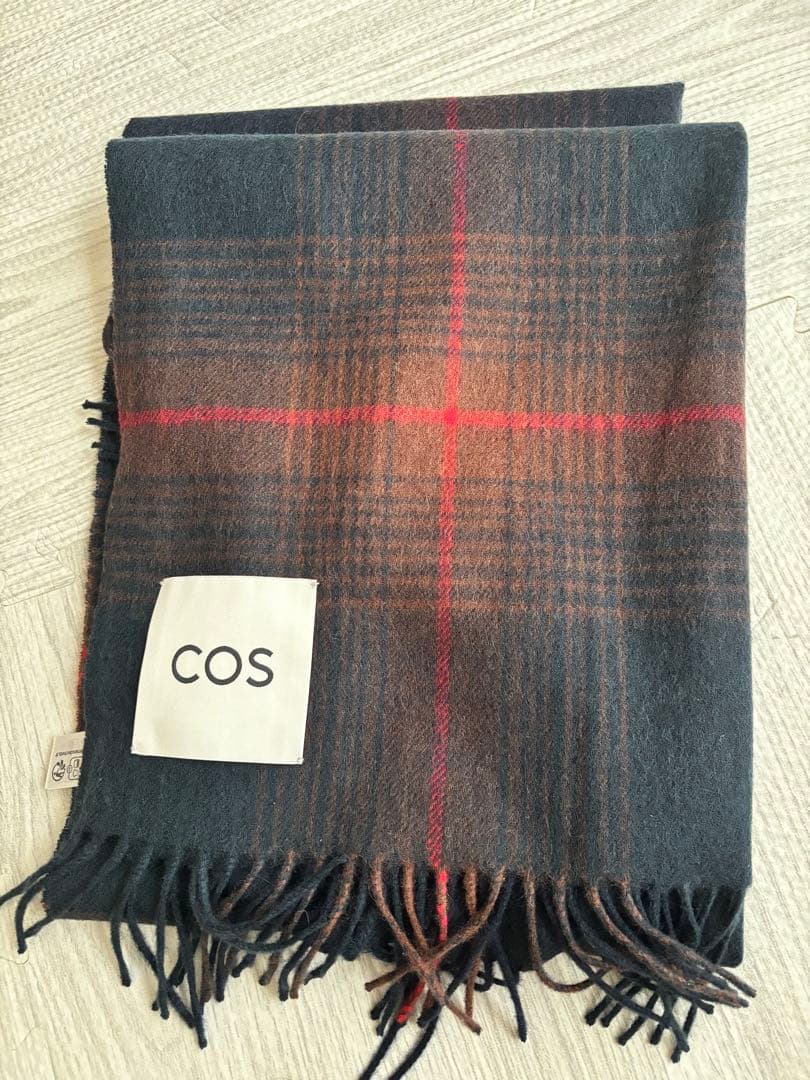 cos フリンジウールカシミヤマフラー