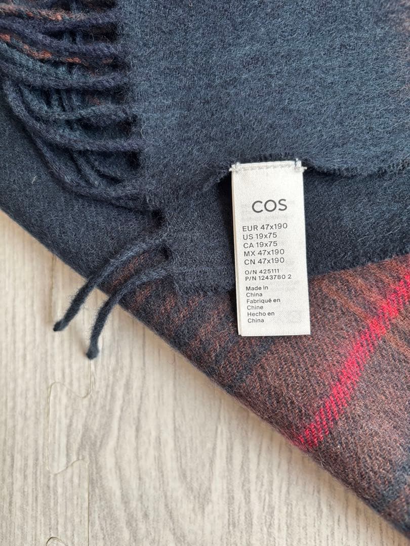 cos フリンジウールカシミヤマフラー