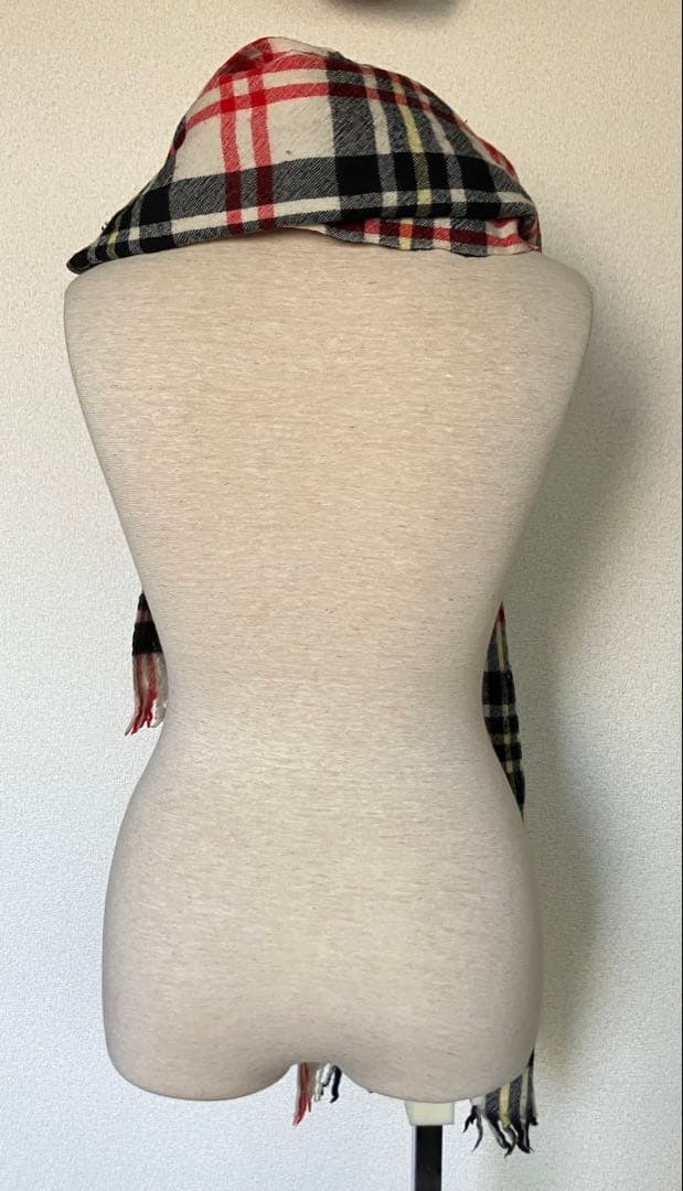 COMME des GARCONSHOMME ウール縮絨チェック柄マフラー