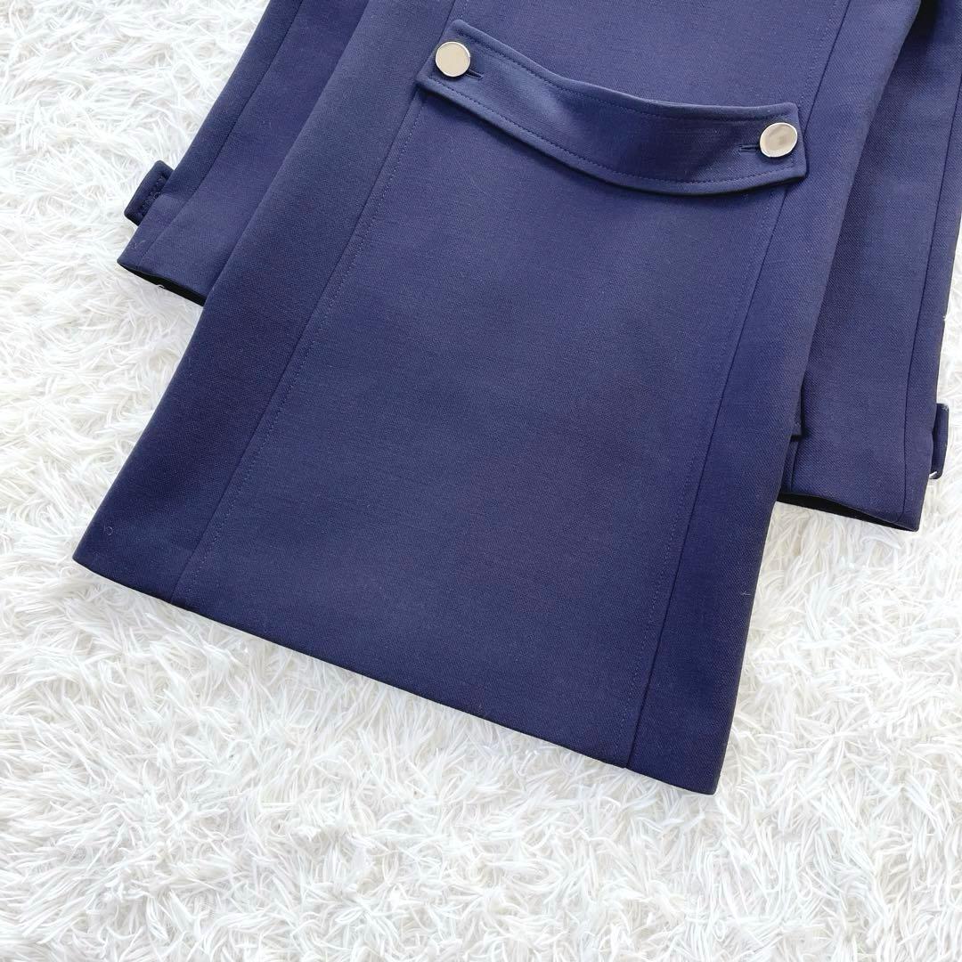 極美品 GUCCI グッチ チェスターコート シルバー ボタン ウール シルク