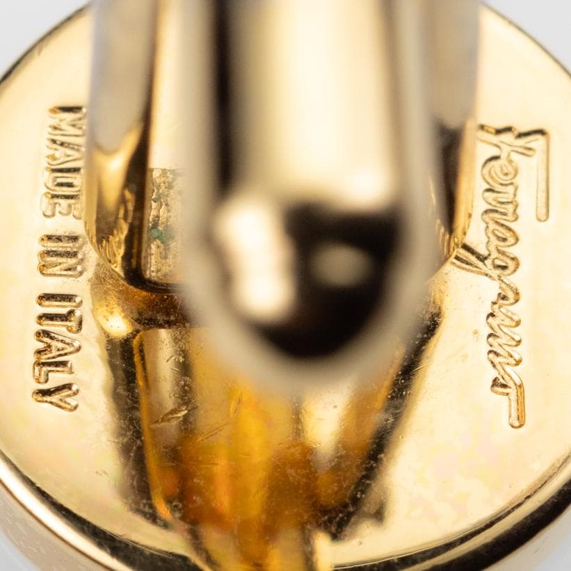 80's ビンテージ 犬柄エナメル フェラガモ カフスボタン FERRAGAMO