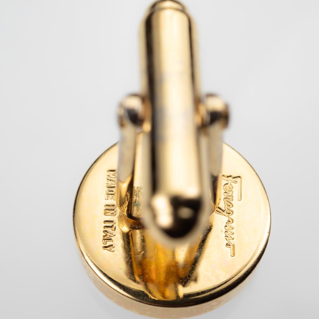 80's ビンテージ 犬柄エナメル フェラガモ カフスボタン FERRAGAMO