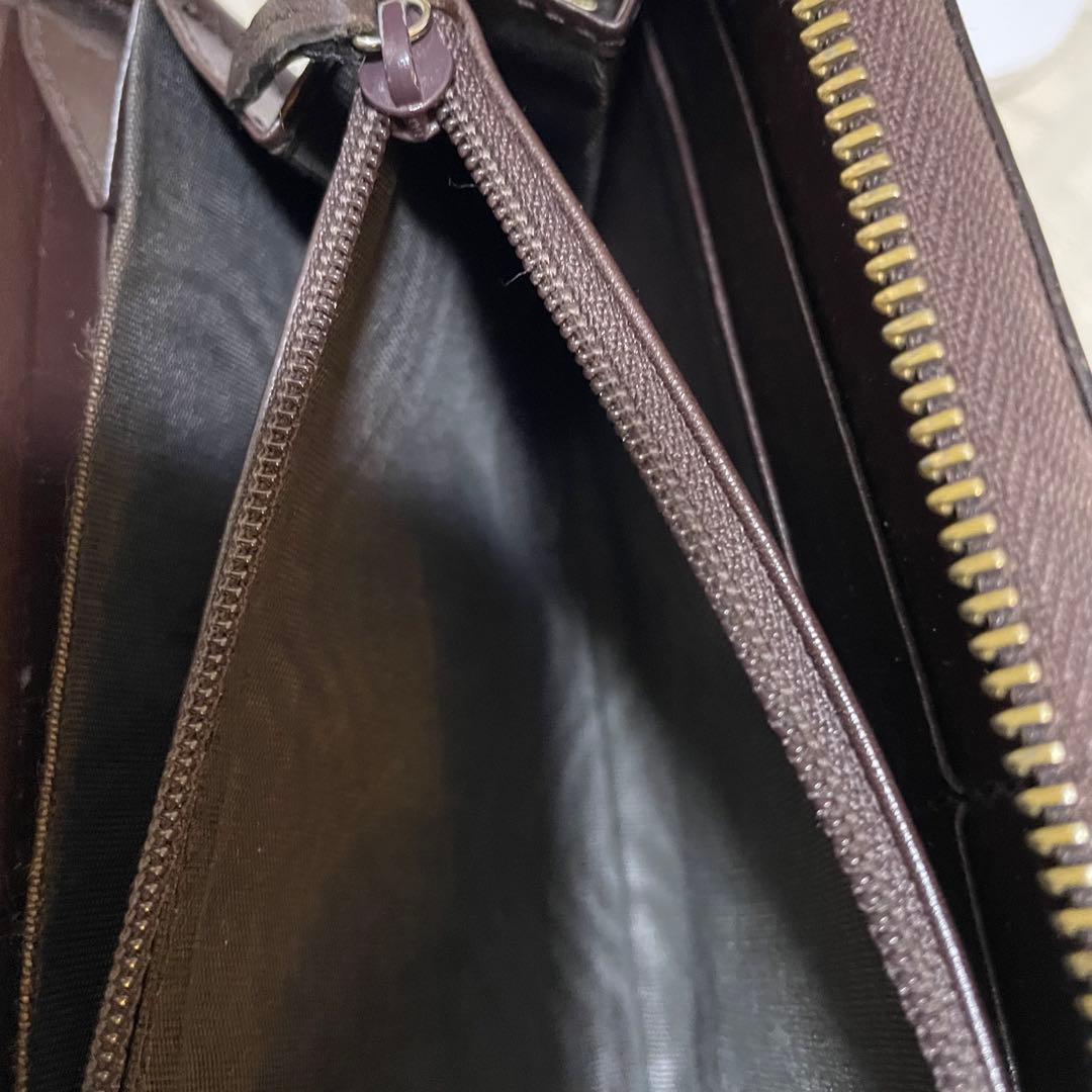 【極美品】GUCCI ダークブラウン ラウンドファスナー長財布