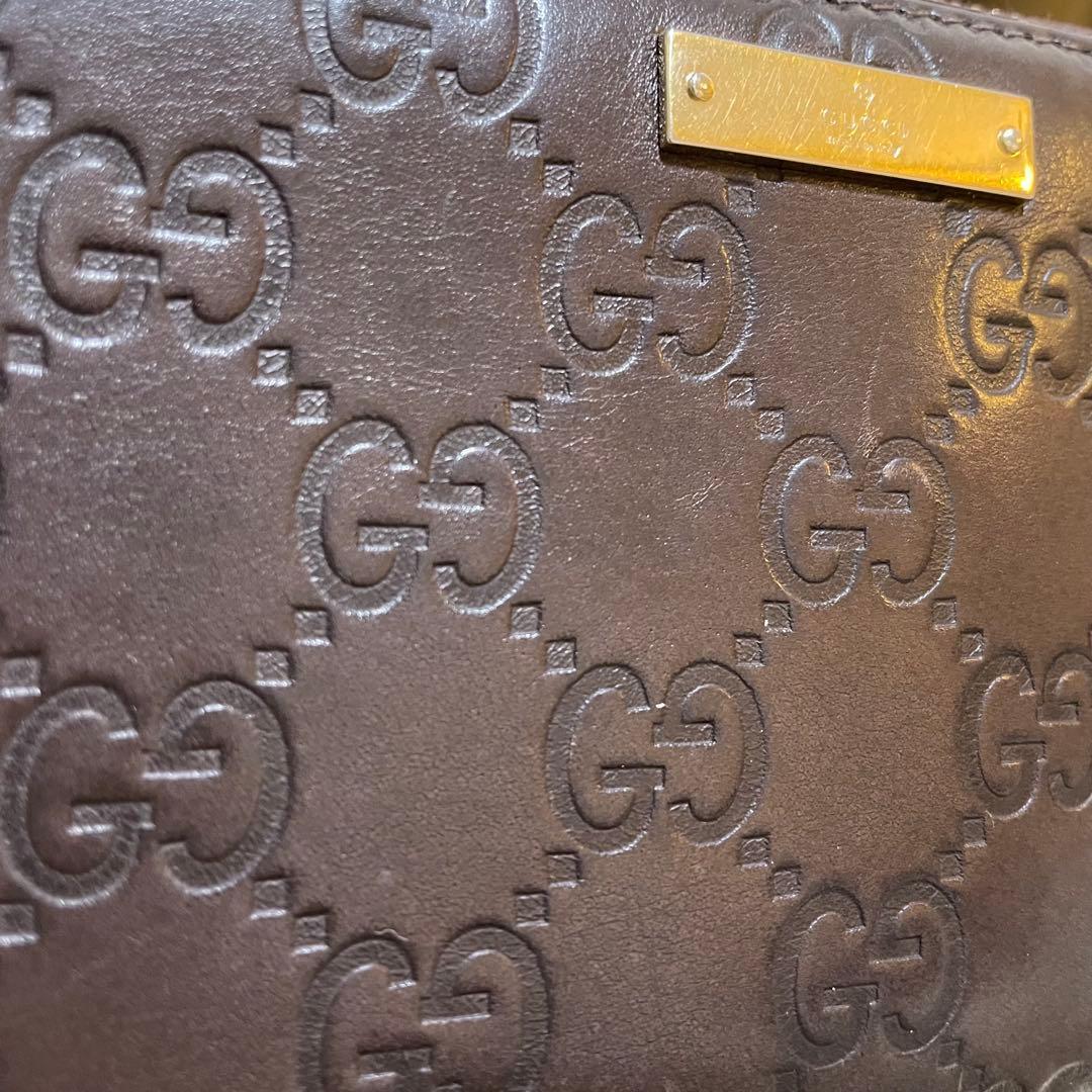 【極美品】GUCCI ダークブラウン ラウンドファスナー長財布