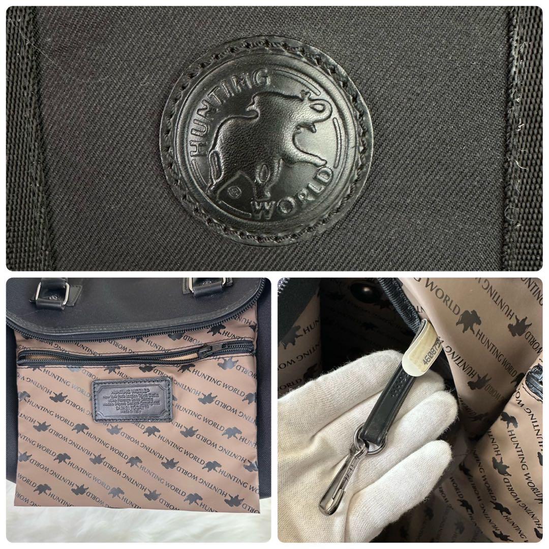 綺麗✨ハンティングワールド ボストンバッグ レザーロゴ 希少