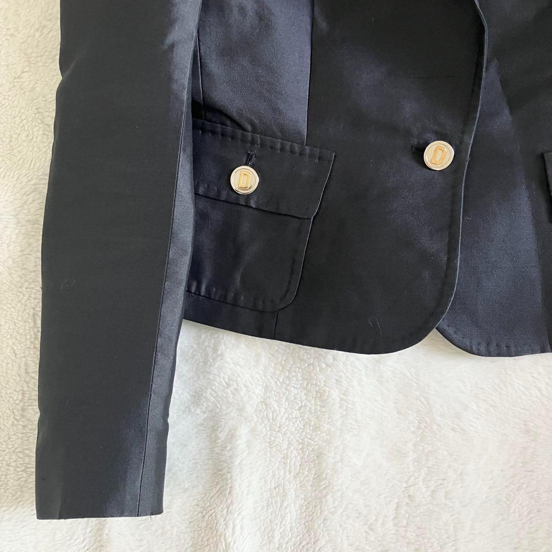 ドルチェアンドガッバーナ シルク ロゴボタン 豹柄テーラードジャケット 40 黒