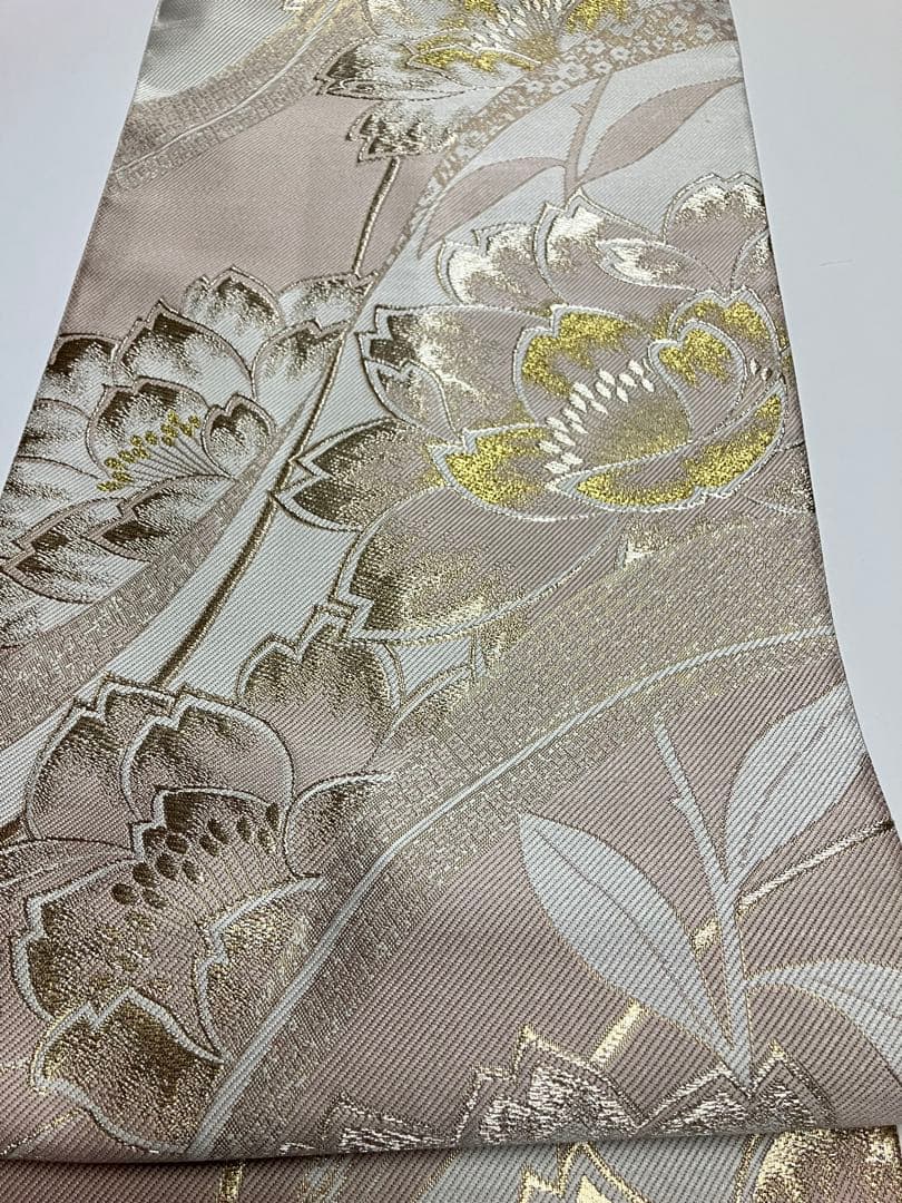 お仕立て上がり名古屋帯　新品未使用品　正絹　西陣織　No.338