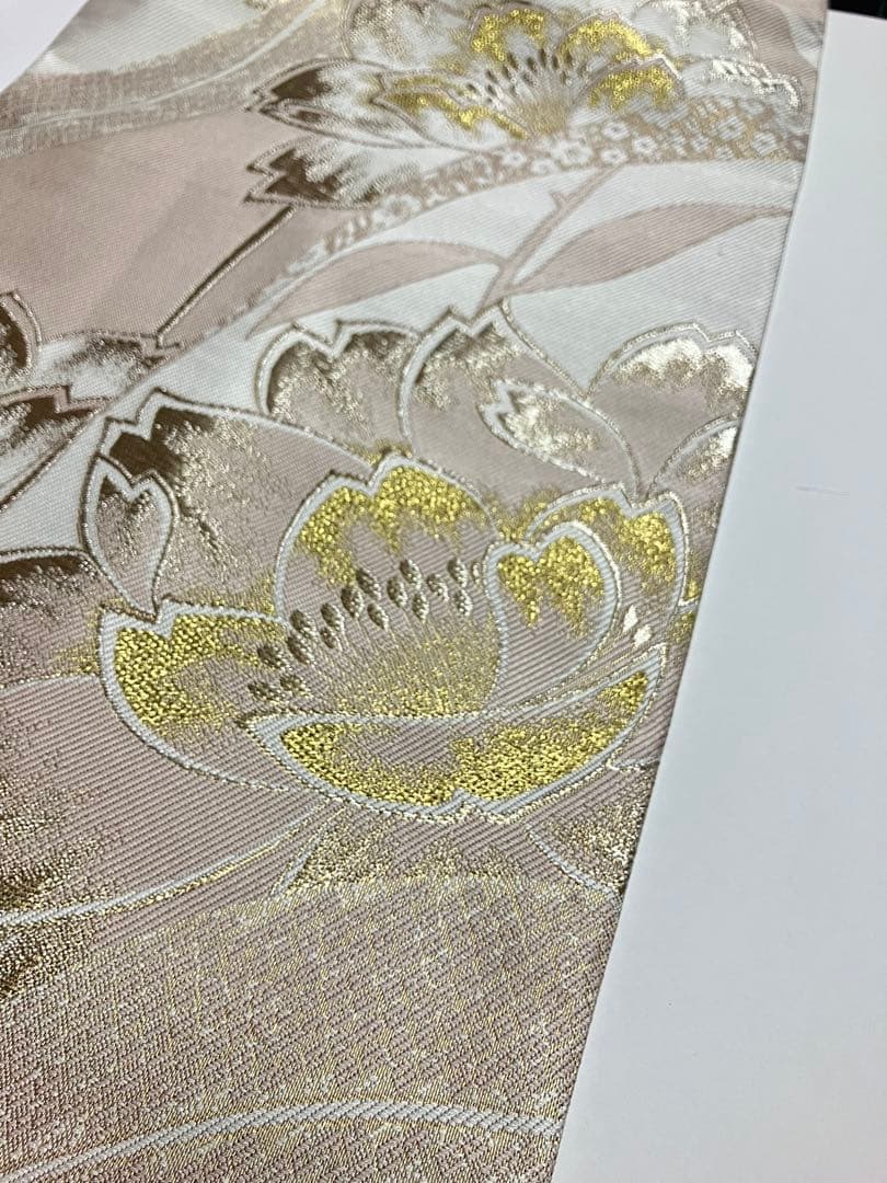 お仕立て上がり名古屋帯　新品未使用品　正絹　西陣織　No.338