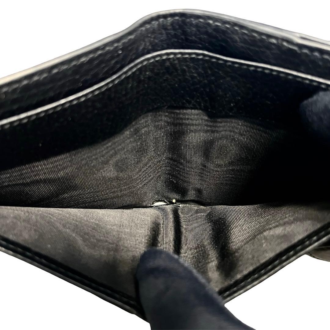 希少✨グッチ 二つ折り財布 GGインターロッキング レザー Wホック ブラック