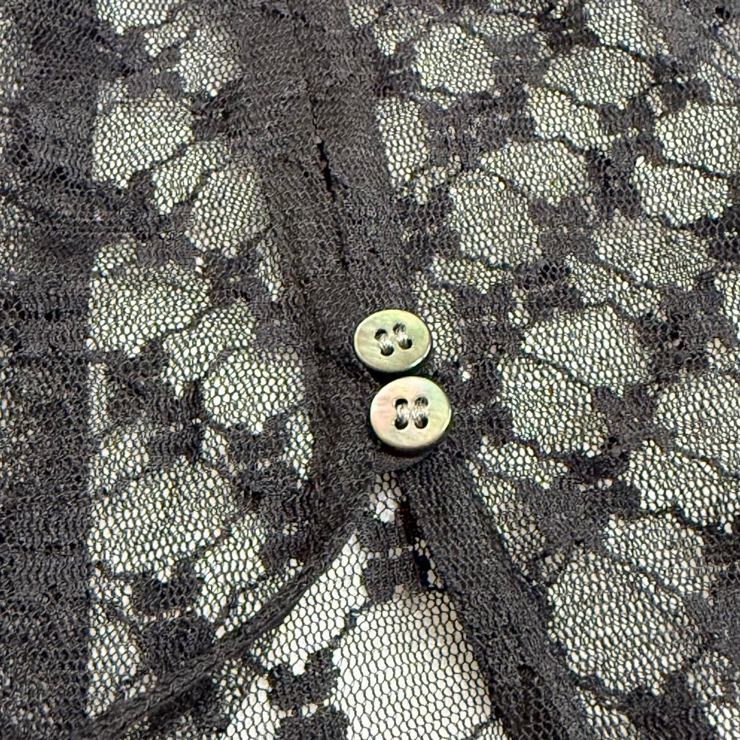 メゾンスペシャル ドッキングレースチュールフリルマキシドレス ブラック