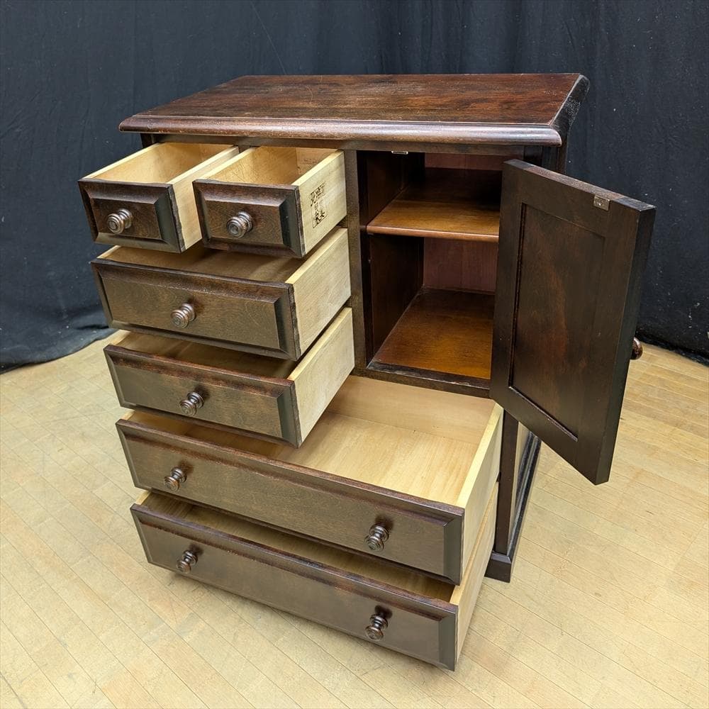 北海道民芸家具　樺　カバ材　無垢　小物箪笥　タンス　タンス　チェスト　引き出し