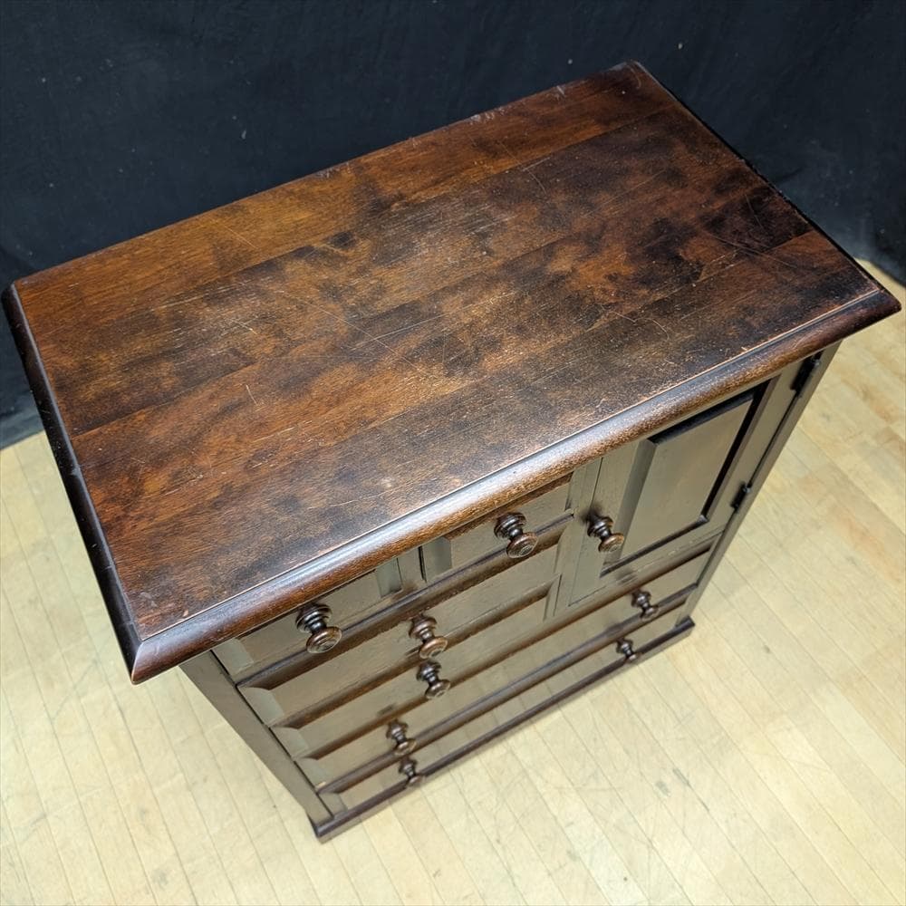 北海道民芸家具　樺　カバ材　無垢　小物箪笥　タンス　タンス　チェスト　引き出し