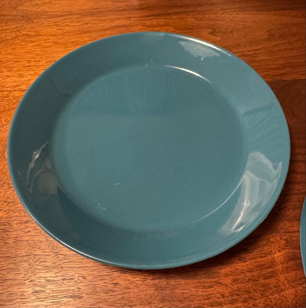 希少 廃番 イッタラ ティーマ プレート 21cm 2枚セット ペトロールブルー