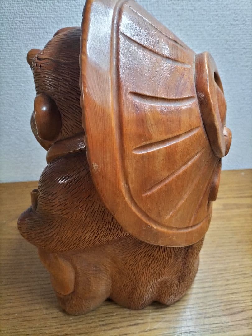 木製　狸の一刀彫りの彫刻　最終値下げ