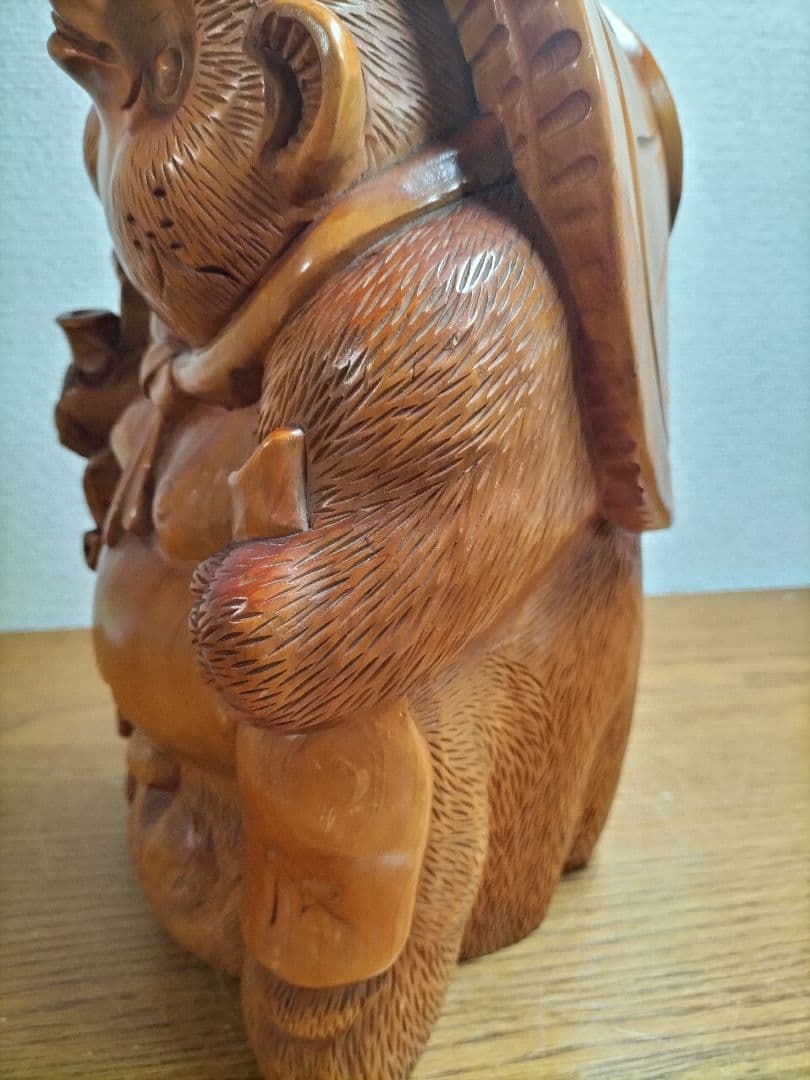 木製　狸の一刀彫りの彫刻　最終値下げ