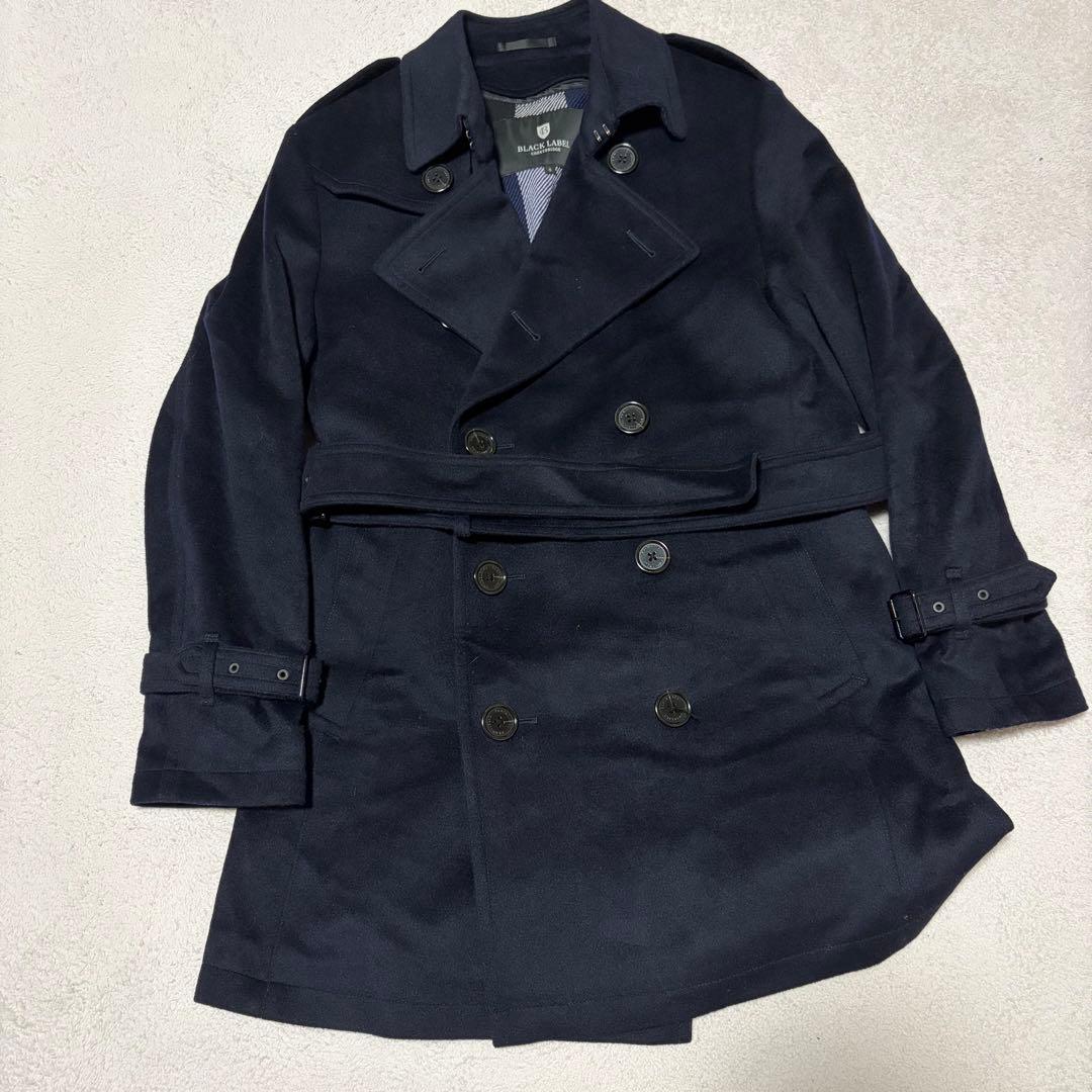 BLACK LABEL ネイビー ウールトレンチコート