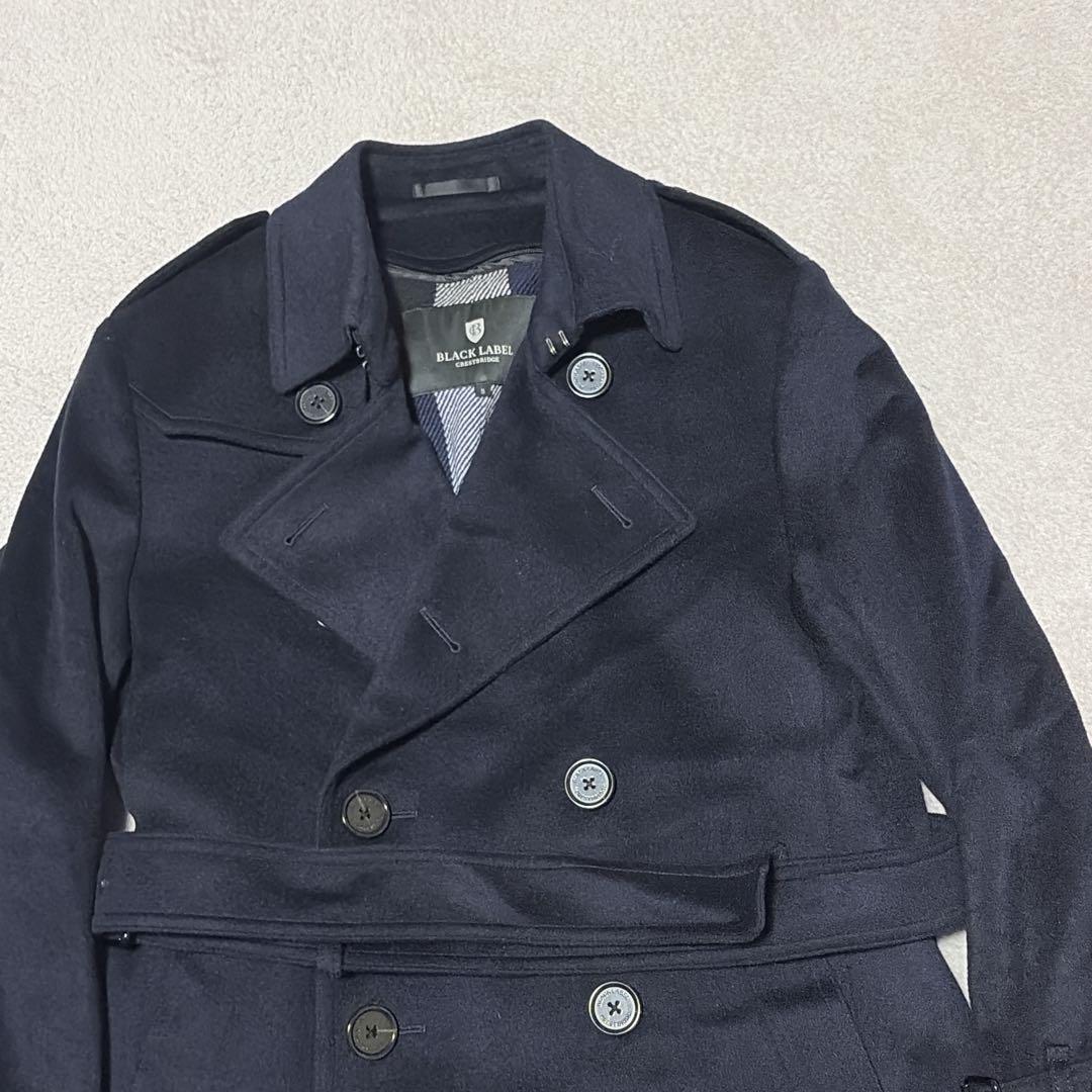 BLACK LABEL ネイビー ウールトレンチコート