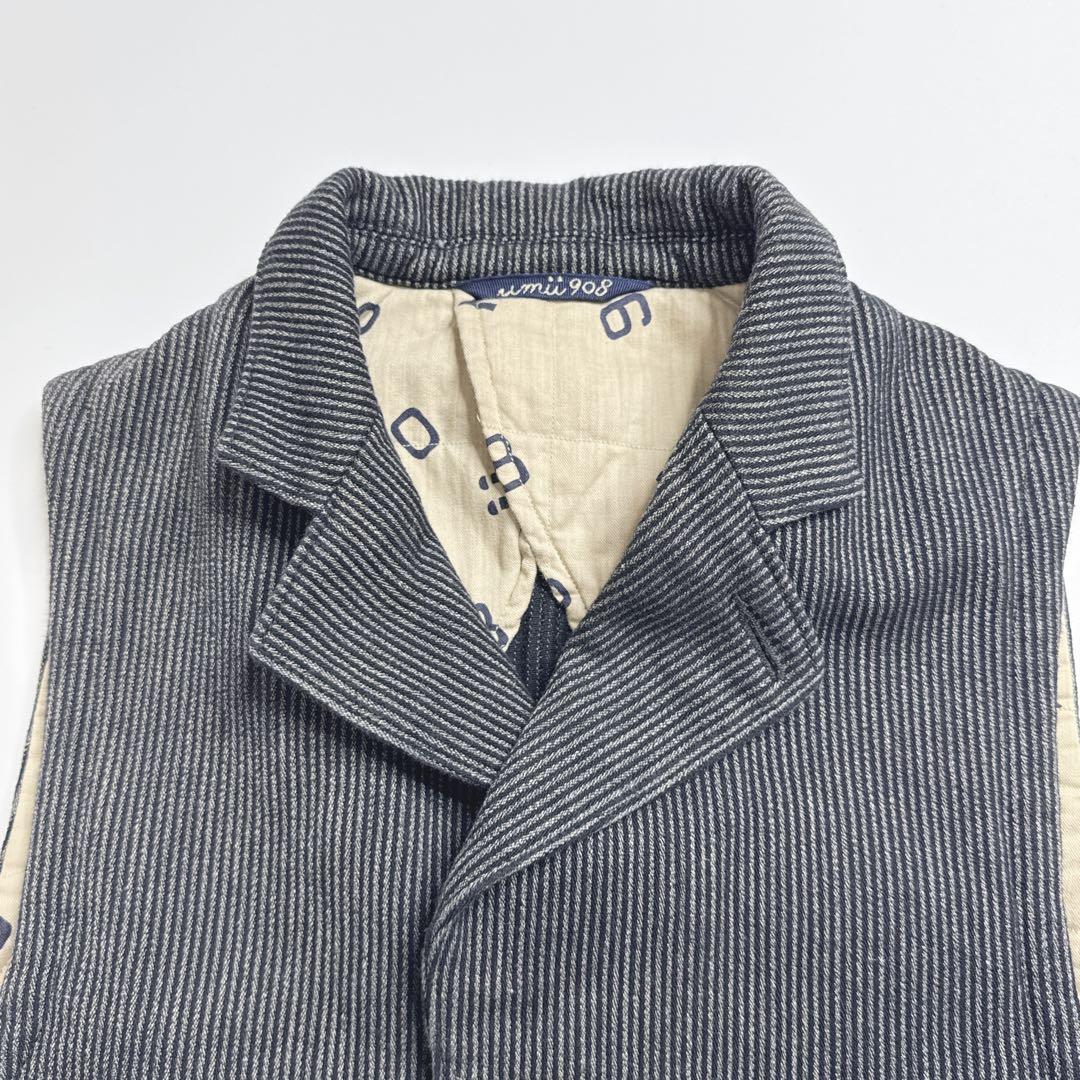【美品】45rpm umii908 中綿ストライプベスト　ジレ　サイズ2