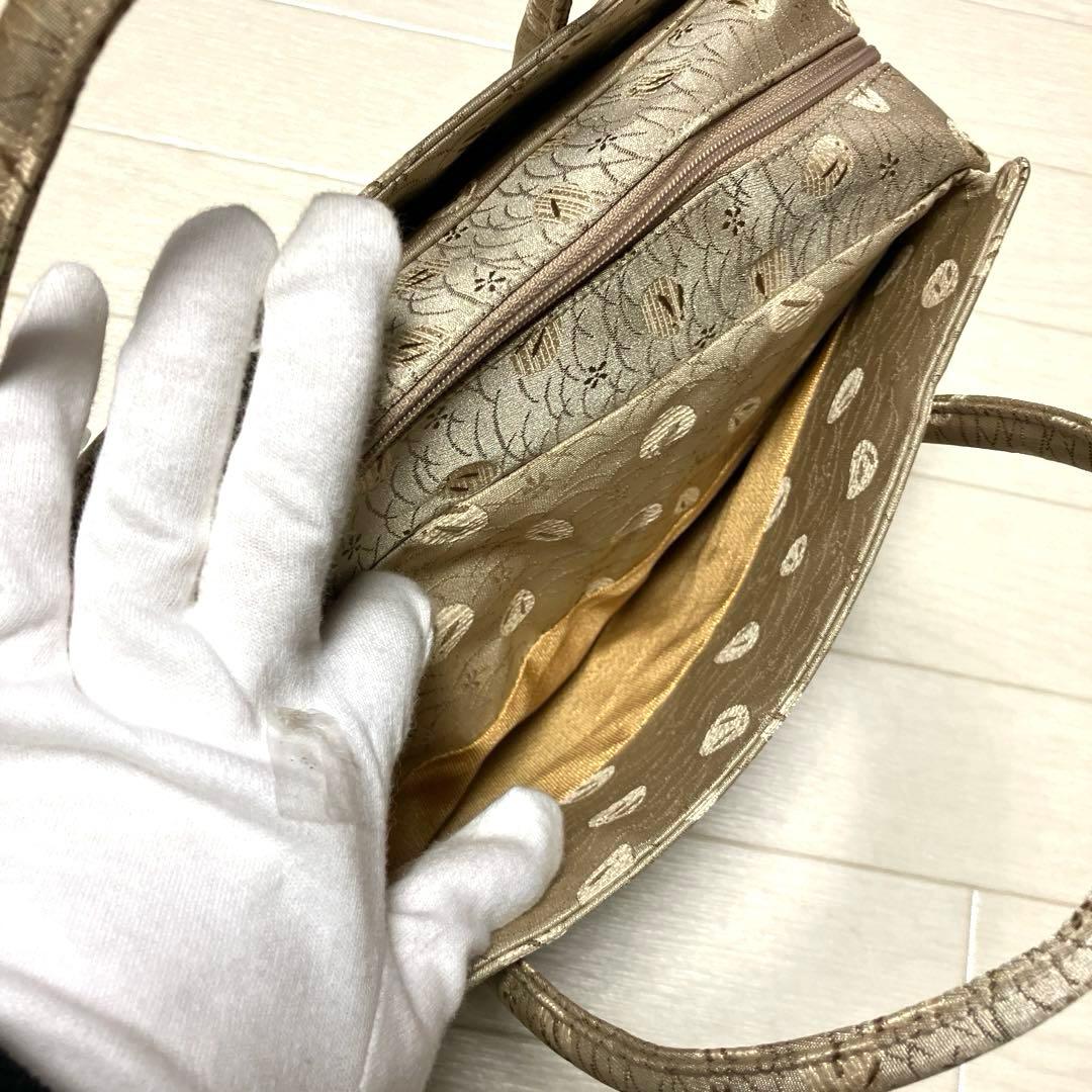 《未使用・タグ付き》利休バッグ　西陣金蘭　うさぎ柄　日本製