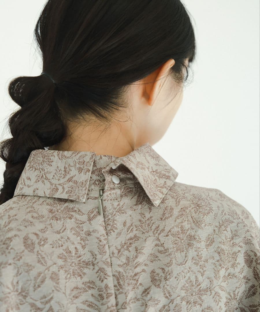 foufou ジャカードボタンダウンワンピース