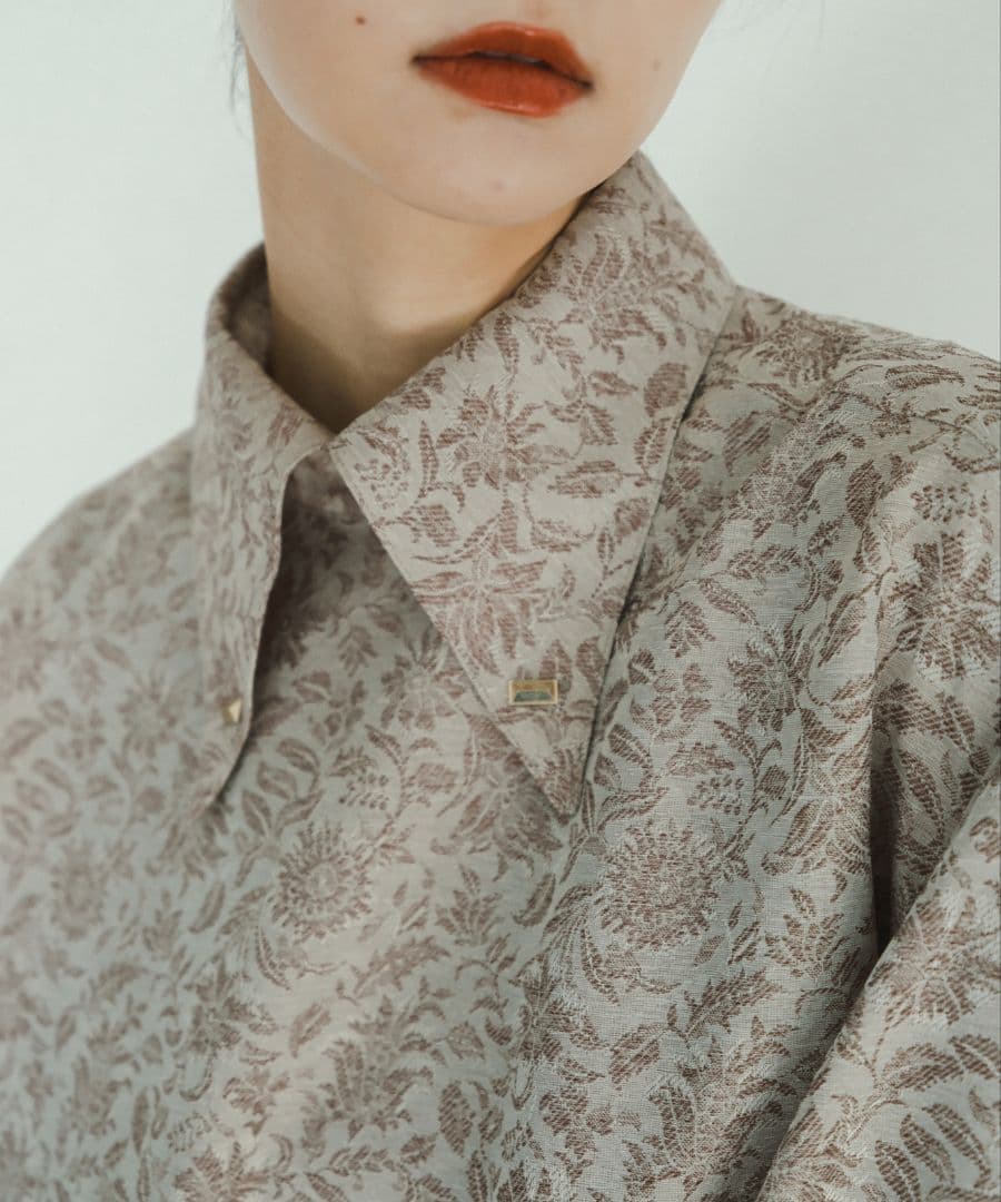 foufou ジャカードボタンダウンワンピース