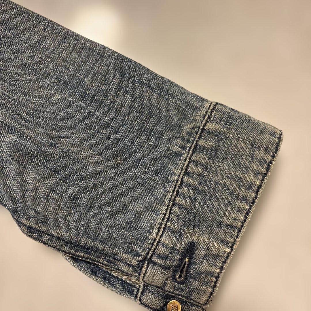 最終お値下げ！ルイヴィトンノーカラーデニムジャケット　モノグラム