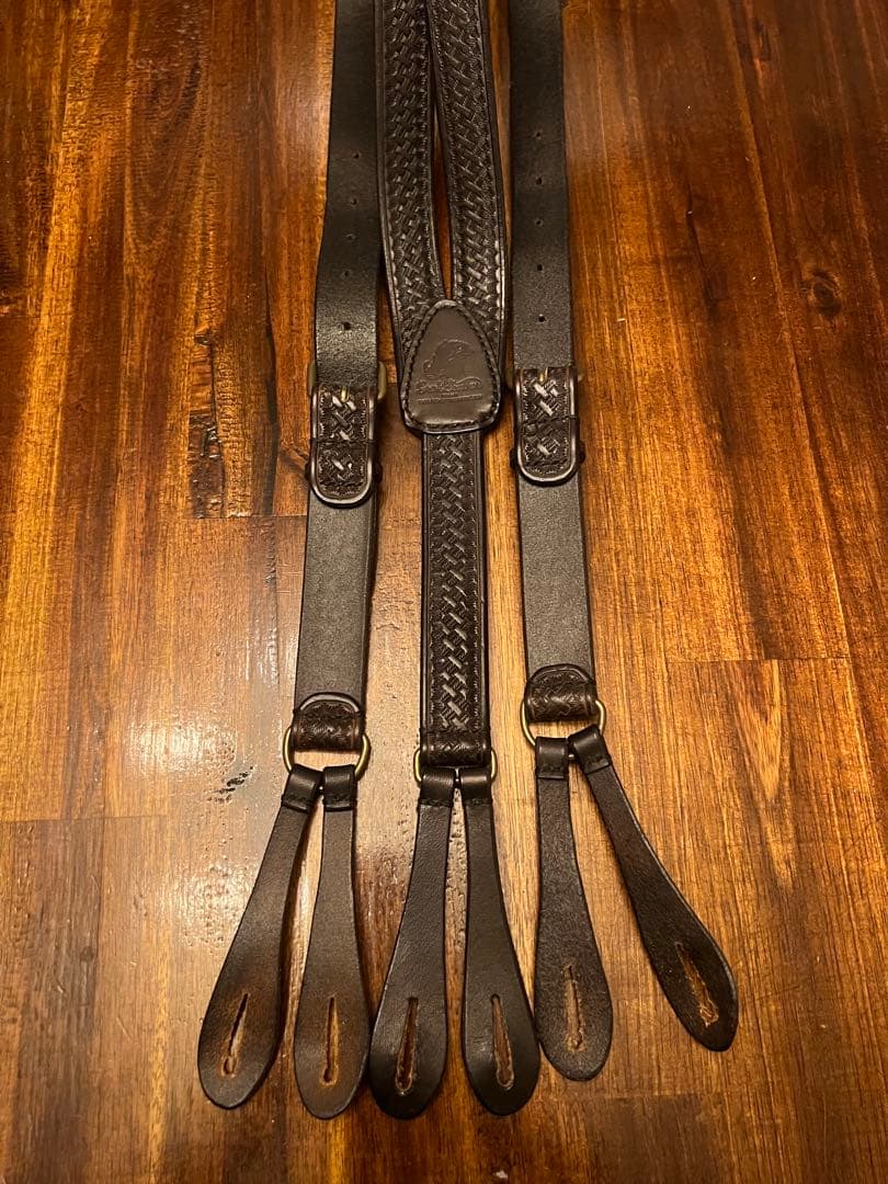 グロックレザー オールレザー カービングデザイン　サスペンダー