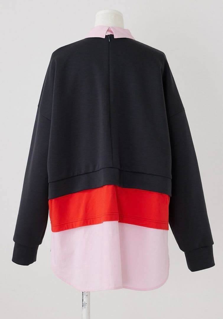 ENFOLD トップス　シャツ　レイヤード　カットソー　ピンク　グレー