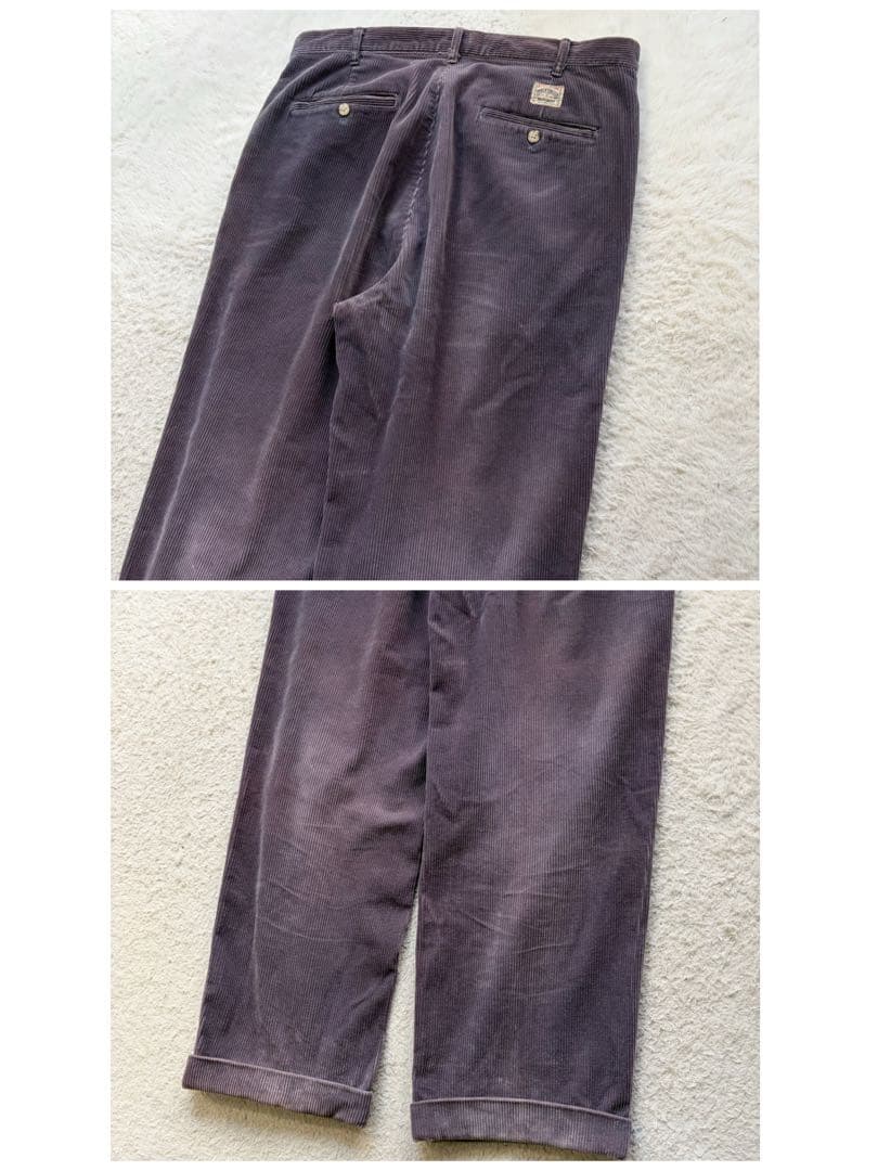 90s✨ポロラルフローレン コーデュロイパンツ ポロチノタグ 2タック パープル