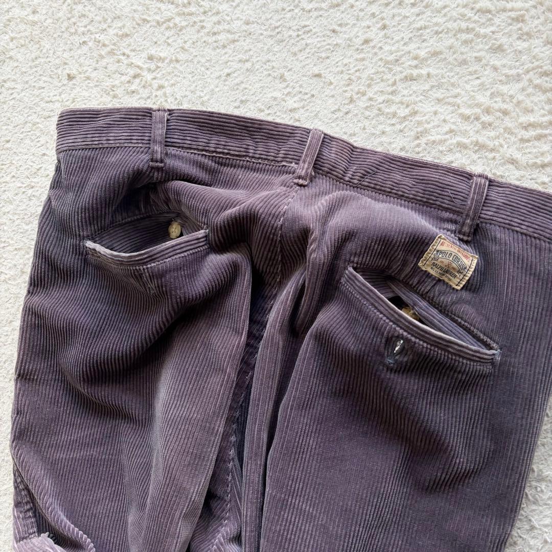 90s✨ポロラルフローレン コーデュロイパンツ ポロチノタグ 2タック パープル