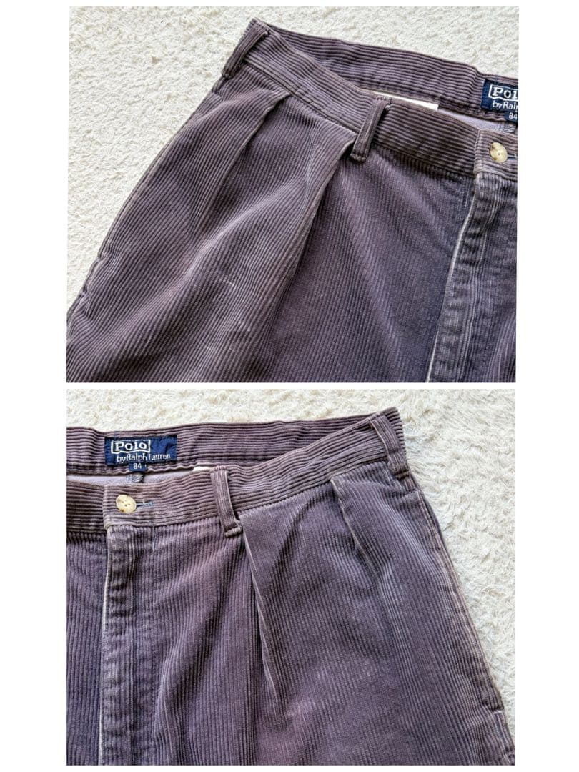 90s✨ポロラルフローレン コーデュロイパンツ ポロチノタグ 2タック パープル