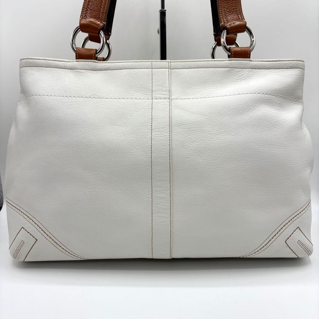 バッグ COACH soho double pocket tote bag White