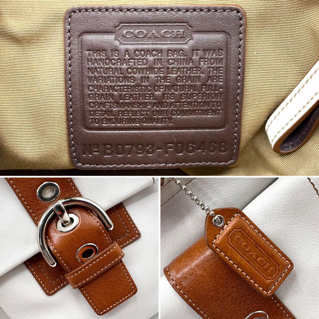 バッグ COACH soho double pocket tote bag White