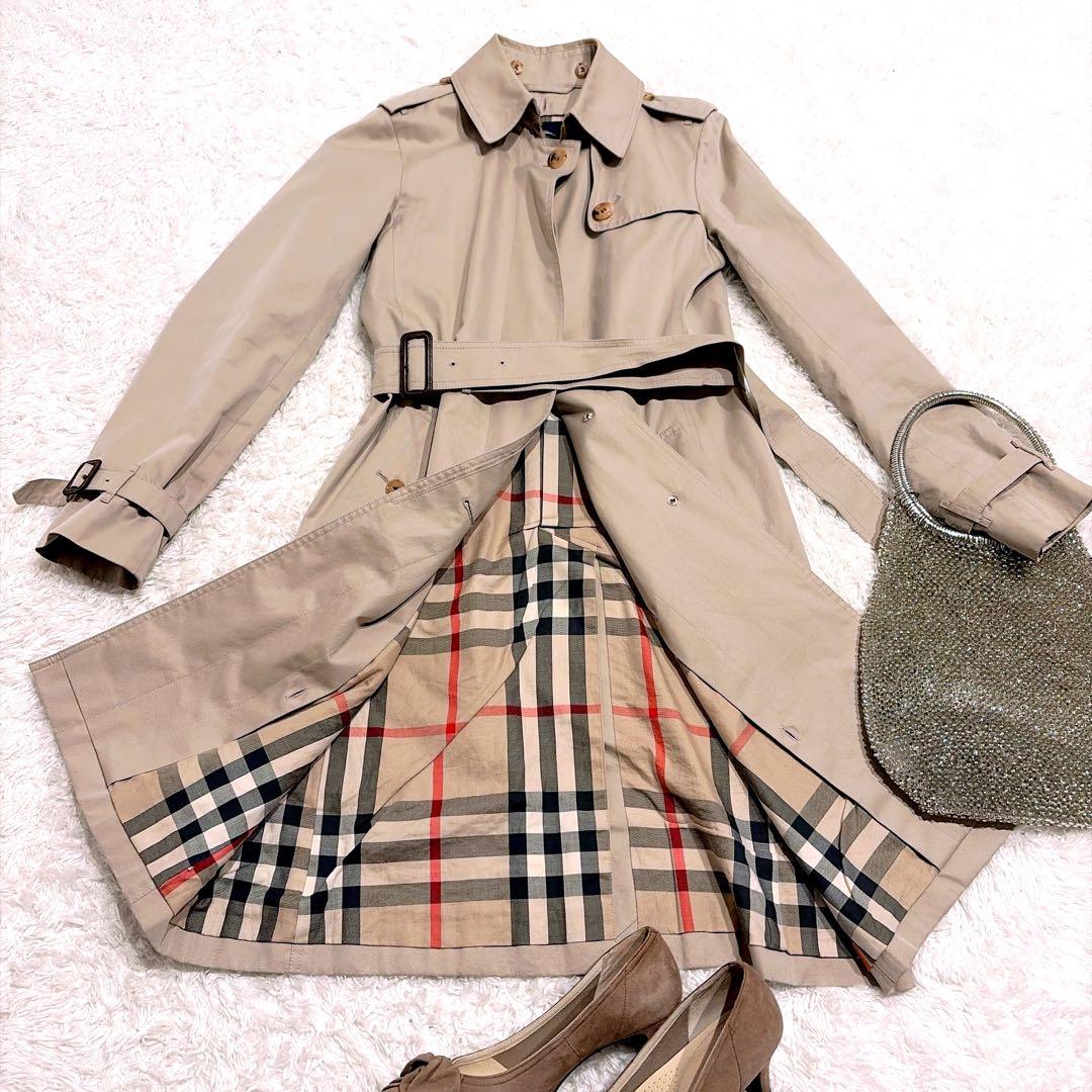 美品✨貴重4way 襟裏メガチェック バーバリーロンドン フォックスファー 36