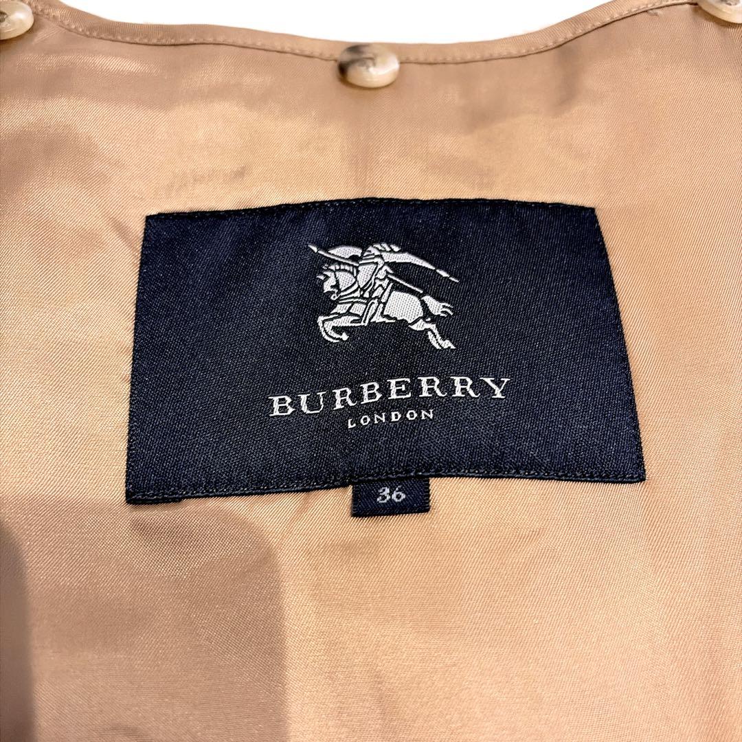 美品✨貴重4way 襟裏メガチェック バーバリーロンドン フォックスファー 36