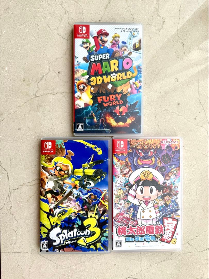 NintendoSwitch ゲーム スプラトゥーン3、マリオ3Dワールド、桃鉄