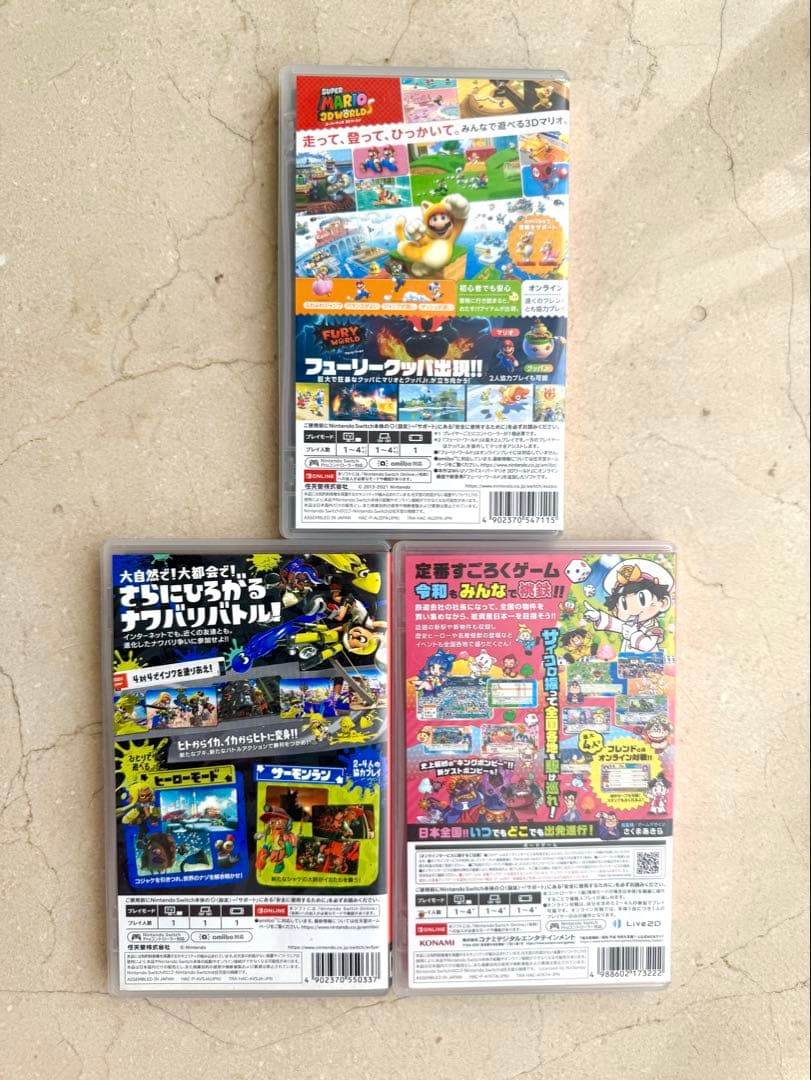 NintendoSwitch ゲーム スプラトゥーン3、マリオ3Dワールド、桃鉄