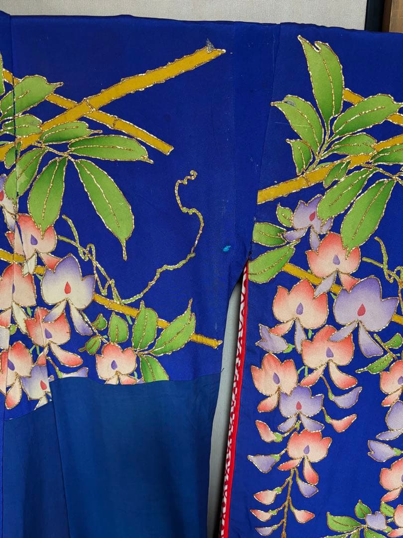 藤娘(青)正絹裾引き帯セット・日舞、大衆演劇に