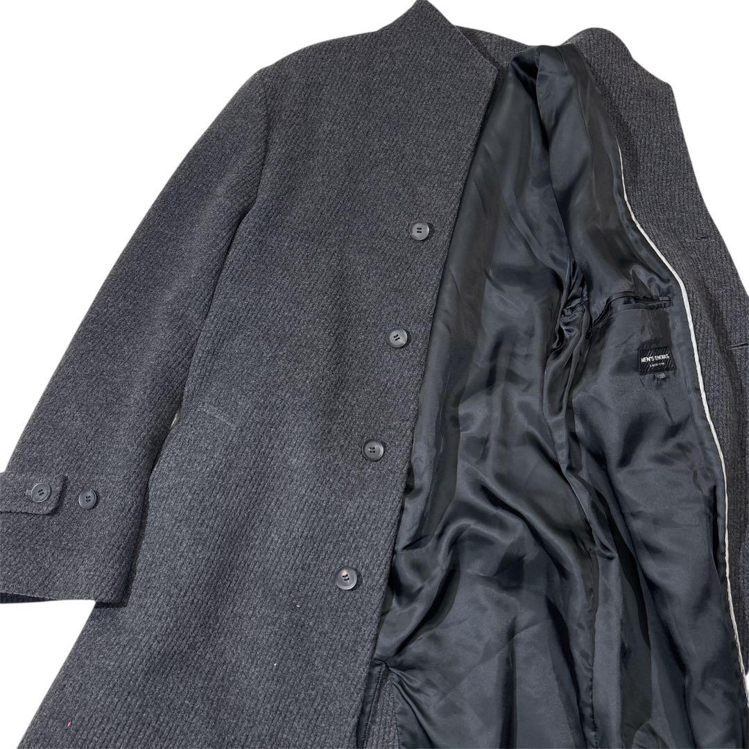 《美品》MEN’S TENORAS アンゴラ ベルト付 ロングコート XL