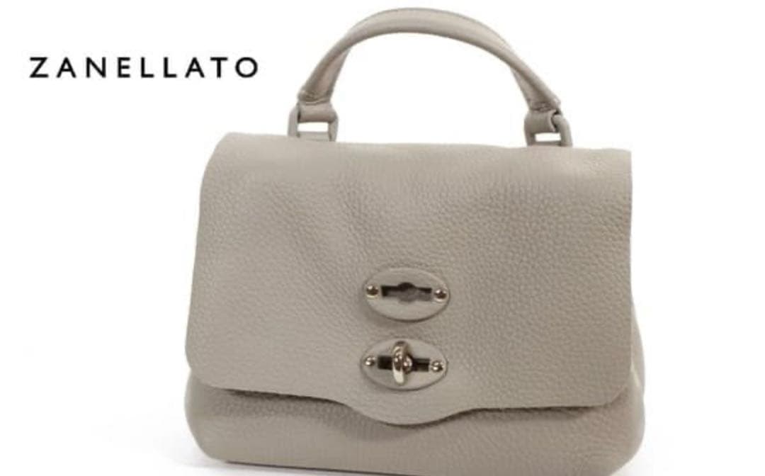 ZANELLATO グレー レザー ハンドバッグ