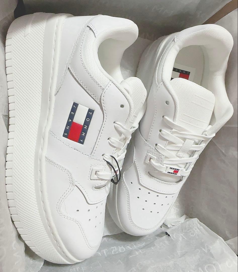  Jeans ホワイト 厚底スニーカー