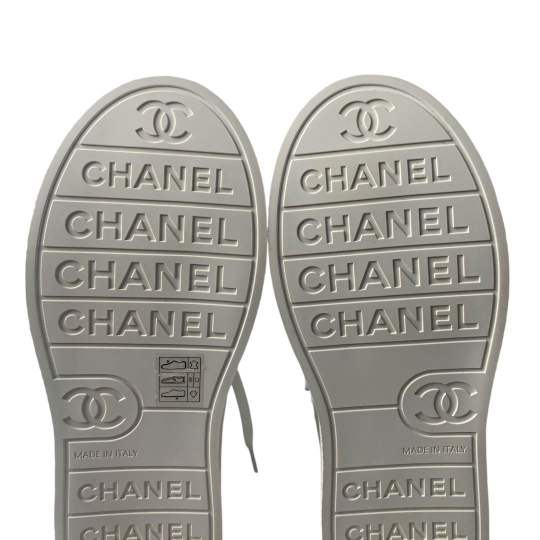 未使用 CHANEL ココマーク ハイカットスニーカー G45561 35C