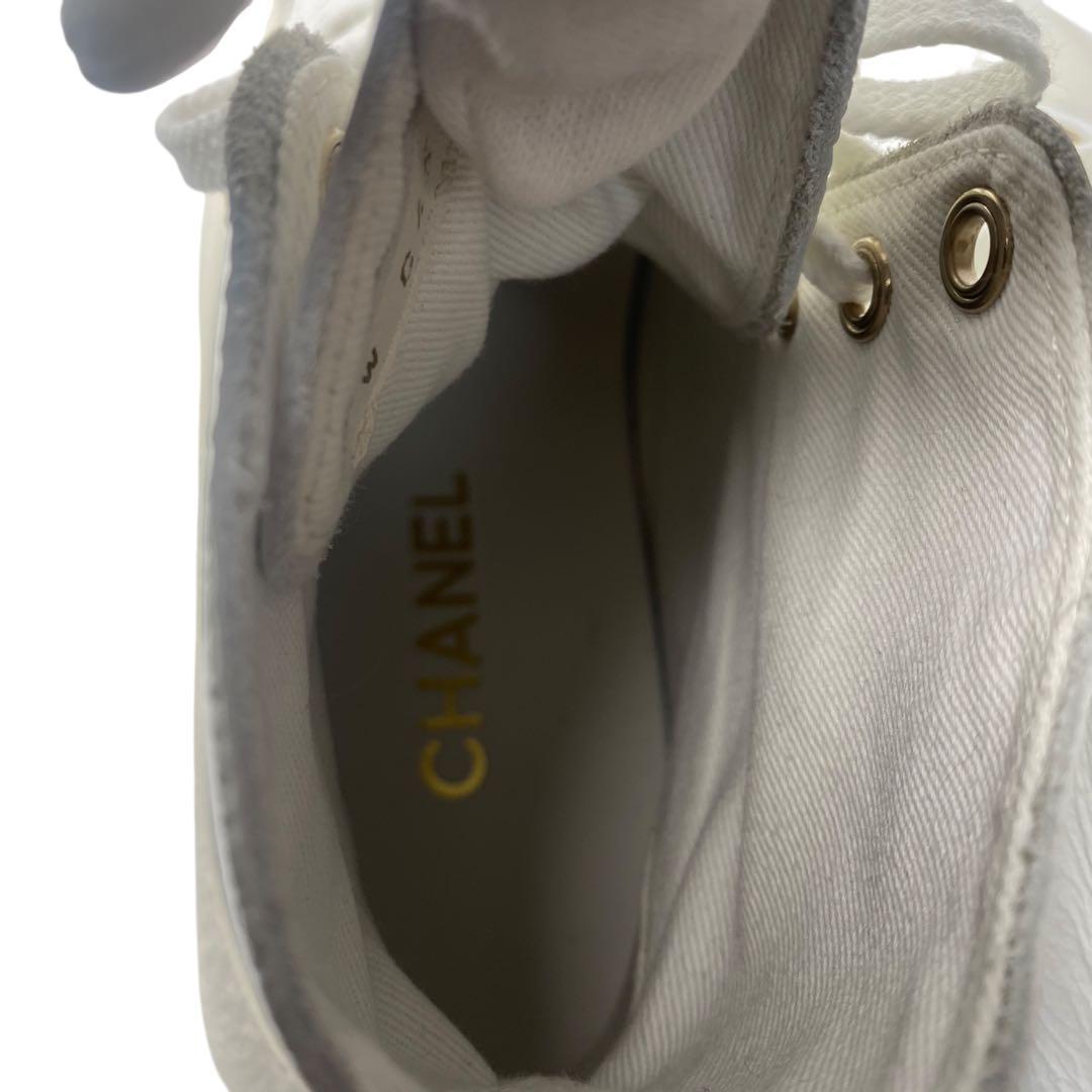 未使用 CHANEL ココマーク ハイカットスニーカー G45561 35C