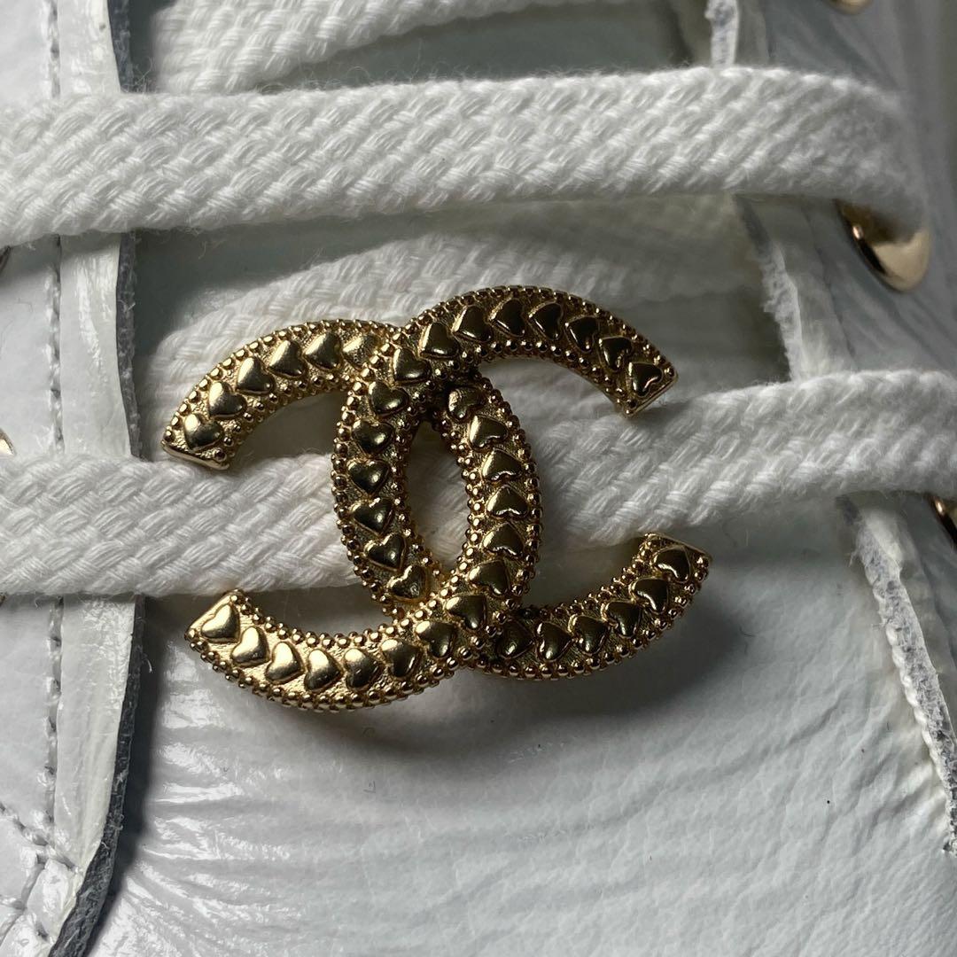 未使用 CHANEL ココマーク ハイカットスニーカー G45561 35C
