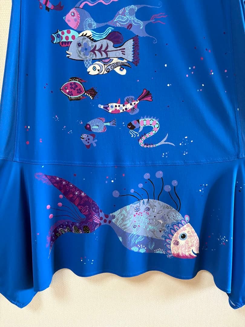 『訳あり』⭐️トクコプルミエヴォル⭐️青地に海の生き物やお魚が描かれたチュニック❣️