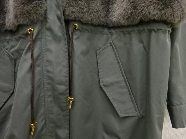 MICA&DEAL　フーデットファードッキングコート　ブルゾン　カーキ