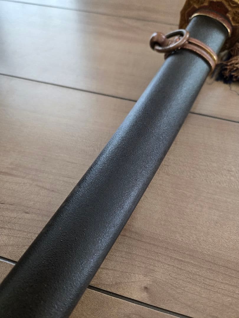 美品　陸軍九八式将校軍刀拵えのみ/番号揃い　刀緒付き　鉄鞘　残欠