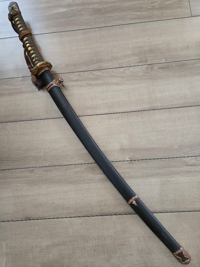 美品　陸軍九八式将校軍刀拵えのみ/番号揃い　刀緒付き　鉄鞘　残欠