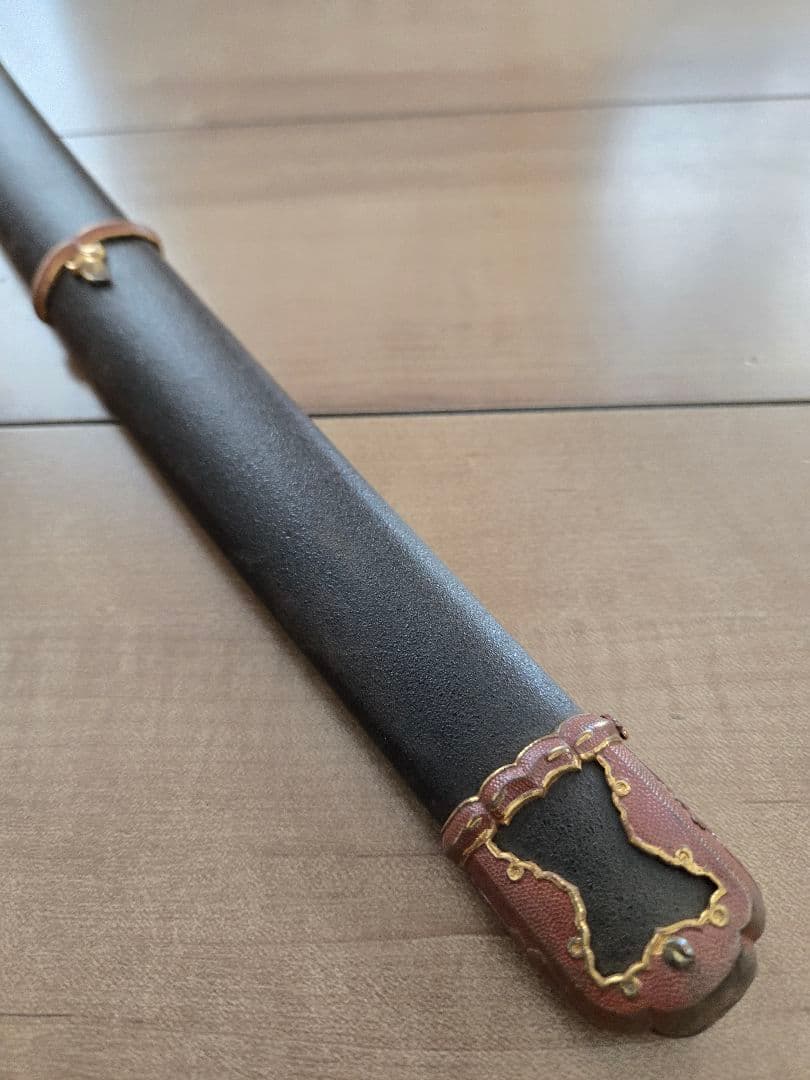 美品　陸軍九八式将校軍刀拵えのみ/番号揃い　刀緒付き　鉄鞘　残欠