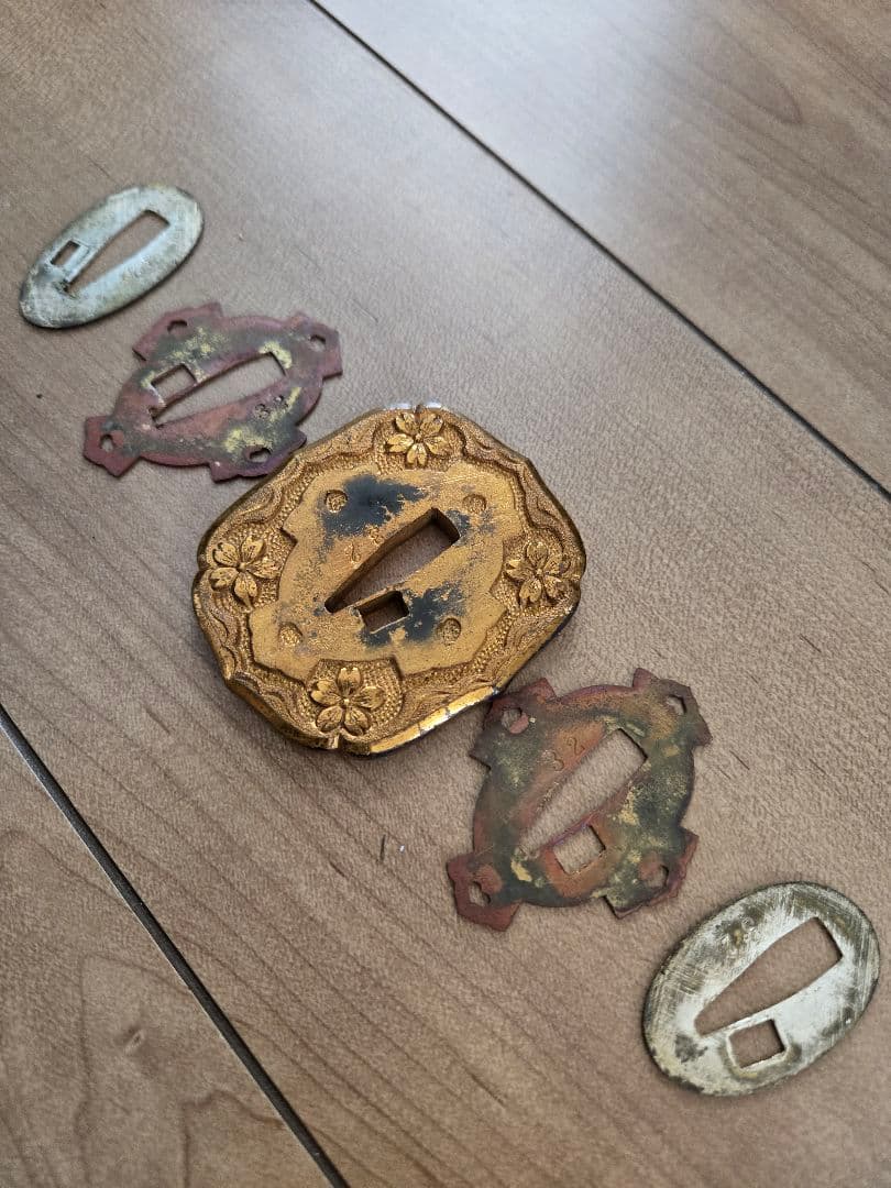 美品　陸軍九八式将校軍刀拵えのみ/番号揃い　刀緒付き　鉄鞘　残欠